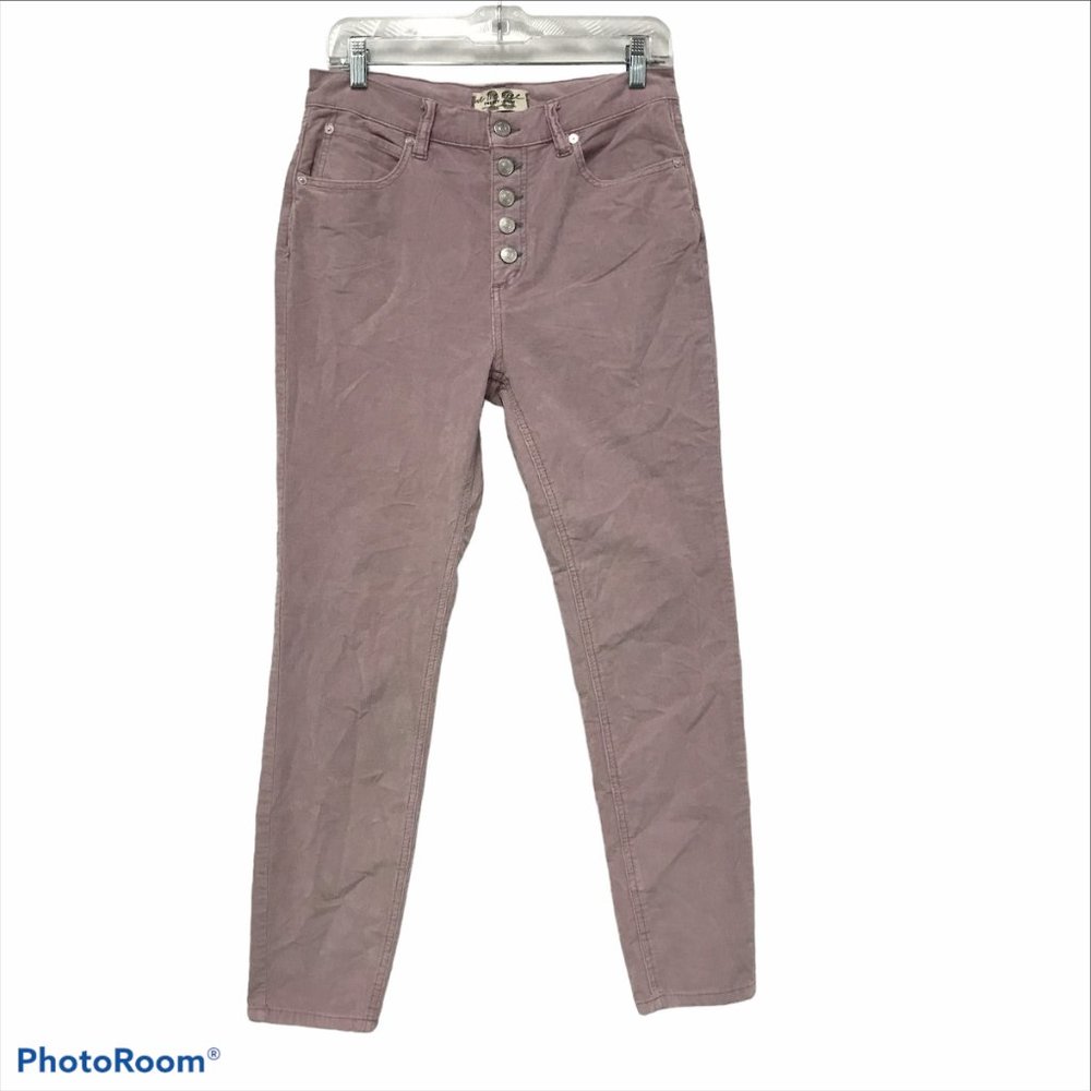 WE THE FREE Eomens 28 Button Fly Straight Ankle Pant Light Pink Corduroy - Picture 2 of 11